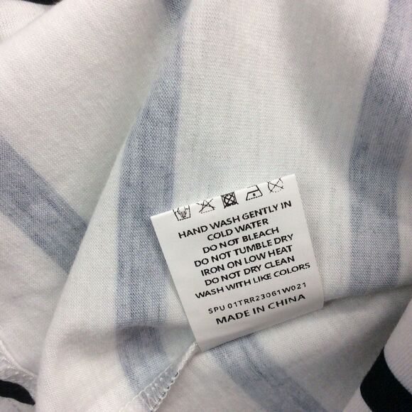 Bloomchic T Shirt Womens Plus Size 26 Black White Striped Oversized V Neck Beach - Picture 8 of 10